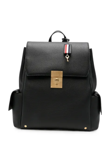 Thom Browne Bolton pebbled-leather push-lock backpack Black MAG488AL0105