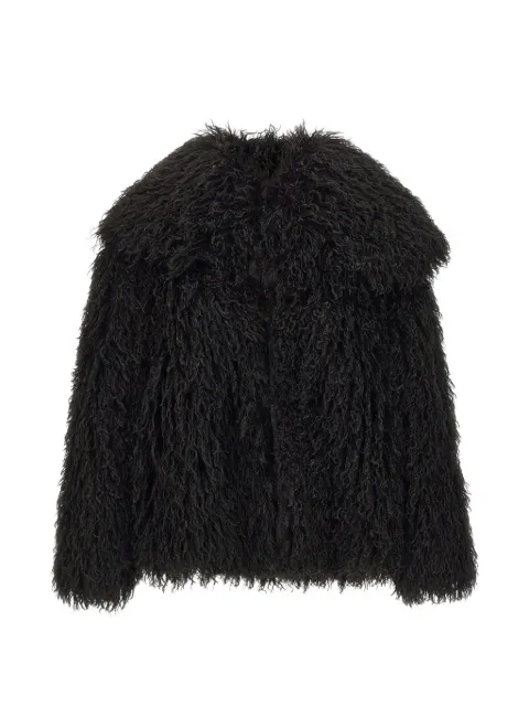 kaos faux-fur wide-collar jacket Black SIJLE014