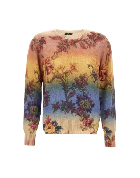 ETRO floral-pattern wool sweater Neutrals WRKE0177AK16QX0872