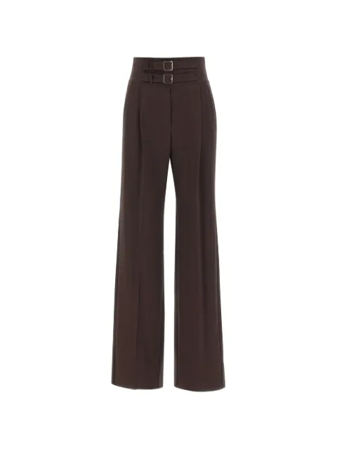 Marella buckled-strap wide-leg high-waisted trousers Brown 2623136051200002