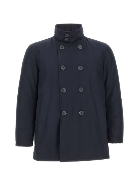 Herno double-breasted high-collar coat Blue PI001357U126389200