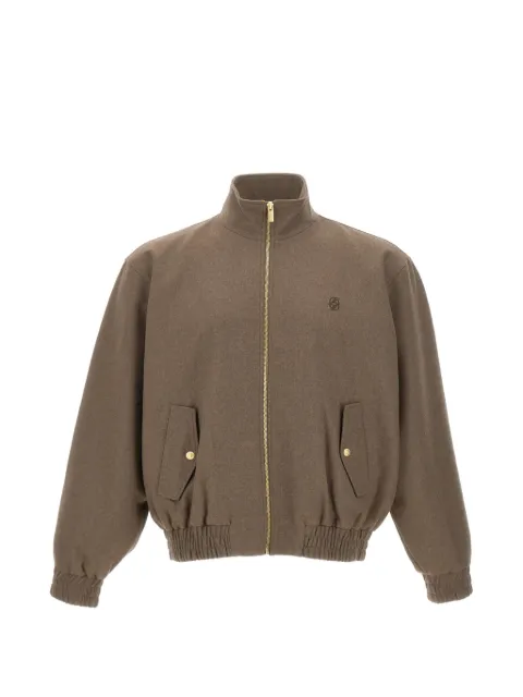 Drôle De Monsieur logo-embroidered elasticated jacket Brown LJT234WV016LBR