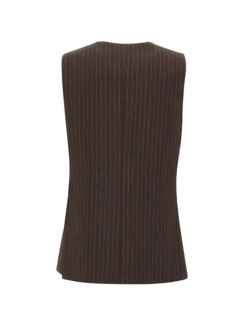 Marella Ranghi pinstripe knitted gilet Brown 2623286021200001