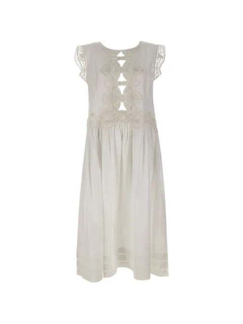 MAURIZIO MYKONOS floral-lace maxi dress White W06040581WHITE