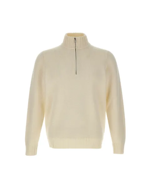 Filippo De Laurentiis half-zip merino-wool sweater White MZ3MLWM5R020