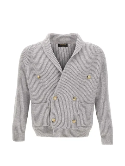 Gran Sasso double-breasted ribbed-knit cardigan Grey 1318325072071