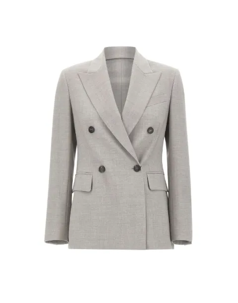 Eleventy double-breasted peak-lapel blazer Grey N80GIAF02TES0L