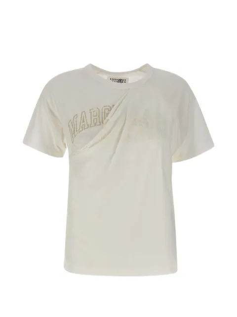 MM6 Maison Margiela distressed-panel T-shirt White S62GD0224M20048101