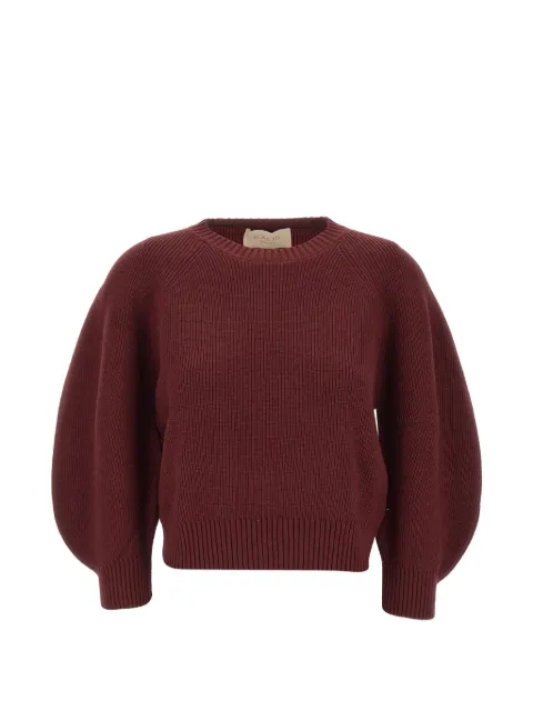 kaos ribbed-knit balloon-sleeved sweater Red SIJKT0084066