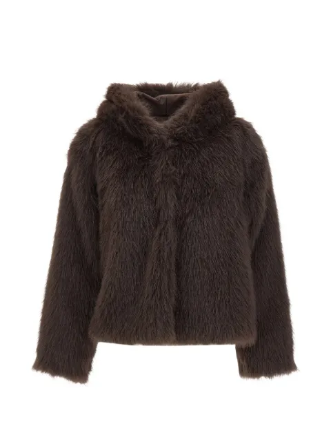 kaos faux-fur hooded coat Brown SIJLE017