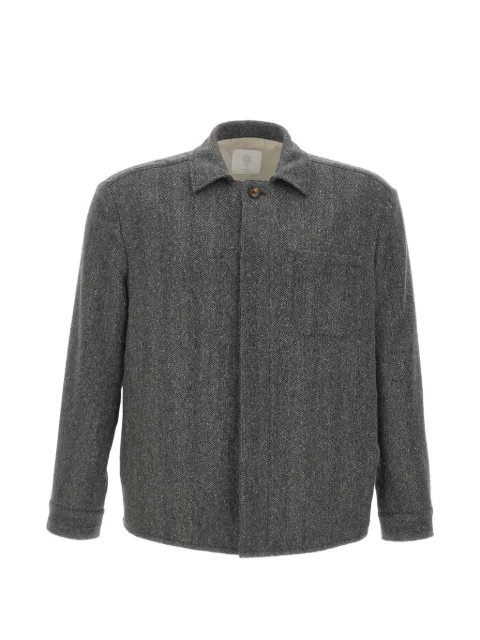 Eleventy herringbone-pattern wool-blend shirt jacket Grey N75GIAN05TES0N13614