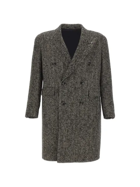 Tagliatore Pino Lerario herringbone coat Black CLD10B340218