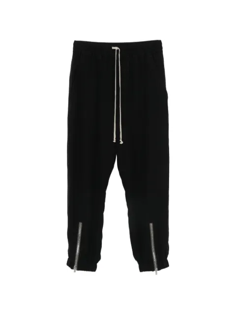 Rick Owens drawstring zip-detail cropped trousers Black RP01F6320G