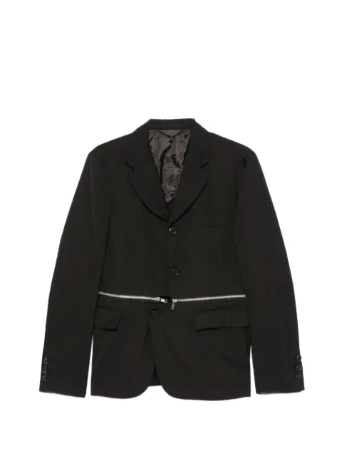 Black Comme Des Garçons zip-detail single-breasted blazer Black 1QJ013052