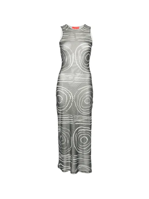 Eckhaus Latta Gesture graphic-print maxi dress Green 1137ELPS26G