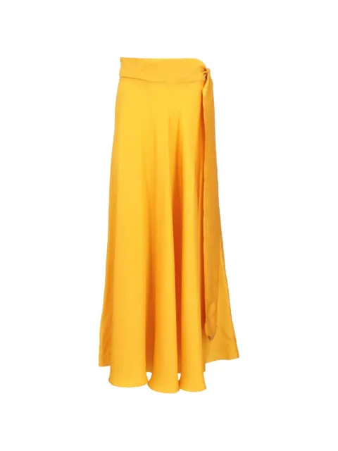Isaia wrap-style flared maxi skirt Yellow GNS06D98520070