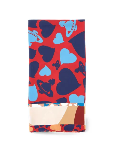 Vivienne Westwood Hearts and Orbs scarf Red 81030034W01MFH401