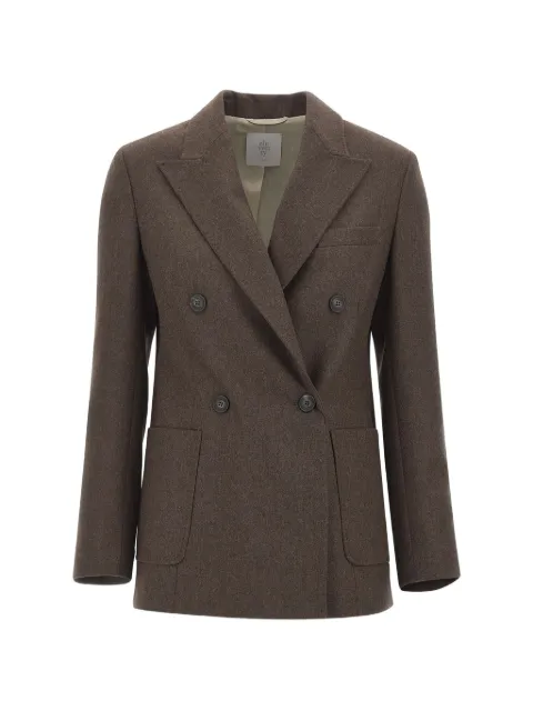 Eleventy double-breasted peak-lapel jacket Brown N80GIAJ03TES0H041