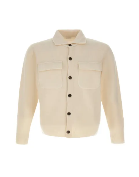 Eleventy knit-wool chest-pocket shirt Neutrals N76MAGN74MAG0N10201