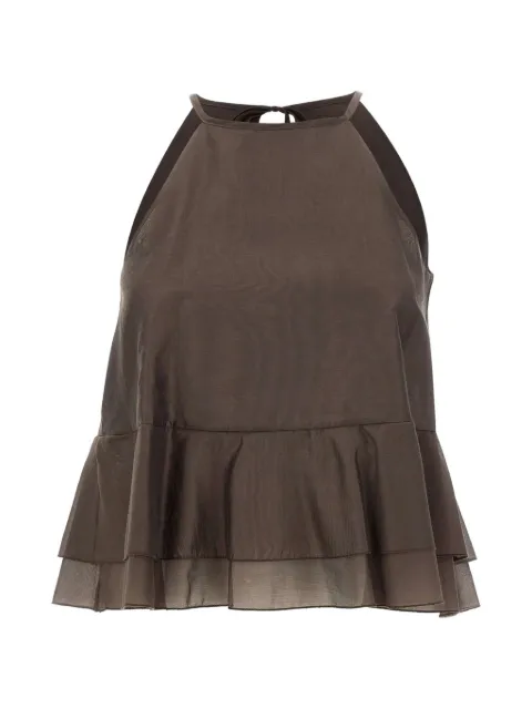 kaos ruffled tie-fastening top Brown SP1GX0306044