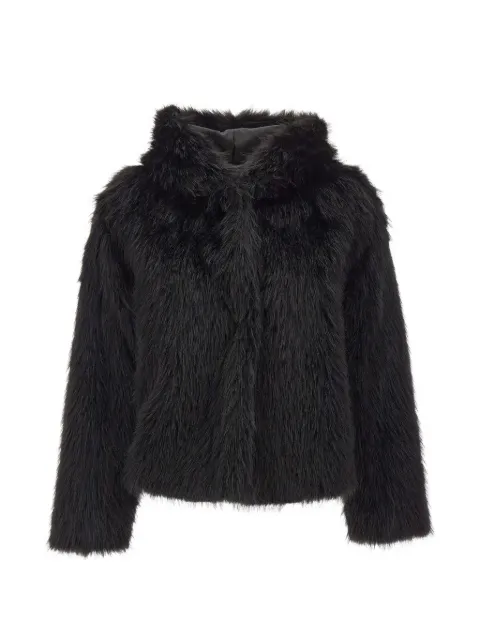 kaos faux-fur hooded jacket Black SIJLE017