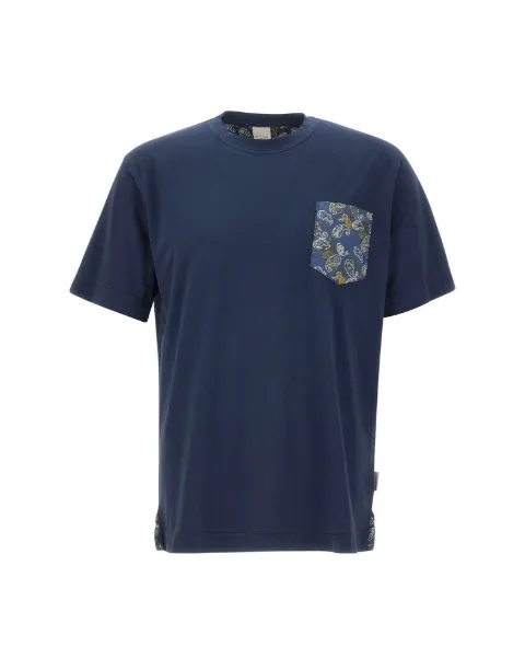 BOB Beach paisley-pocket T-shirt Blue BEACH