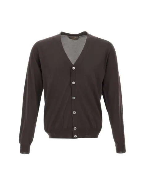 Filippo De Laurentiis V-neck button-up cardigan Brown CB1ML