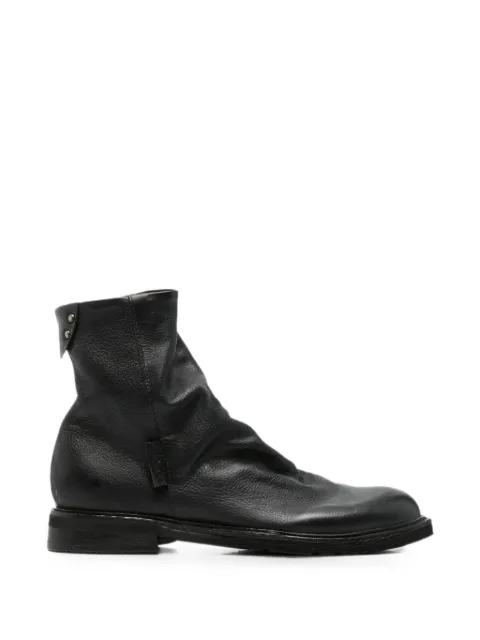 A.S.98 ruched leather ankle boots Black Z66201