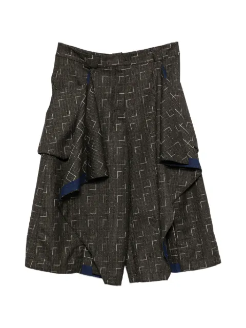 Kiko Kostadinov geometric-print draped trousers Grey KKWSS26T0718