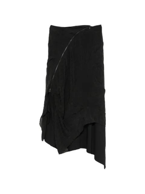 Leon Emanuel Blanck Distortion asymmetric-zip skirt Black DISWKS