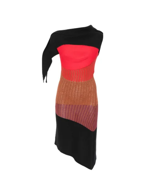 Kiko Kostadinov colour-block asymmetric midi dress Black KKWSS26KN01142