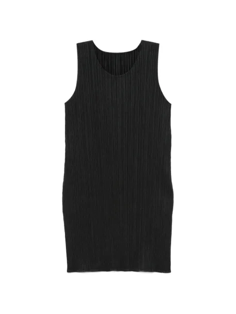 Pleats Please Issey Miyake pleated sleeveless midi dress Black PP66JT107