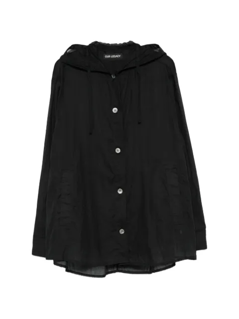 OUR LEGACY hooded button-up shirt Black W2262RD