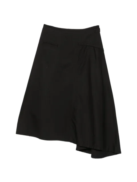 Yohji Yamamoto asymmetric panelled mini skirt Black FKS61005