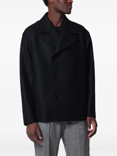 Harris Wharf London double-breasted oversized peacoat Black CG9248MLK
