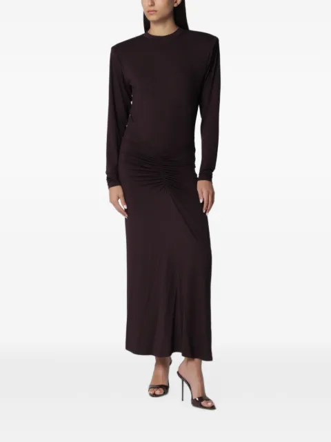 THE ANDAMANE ruched long-sleeve dress Brown T200178ATJV053