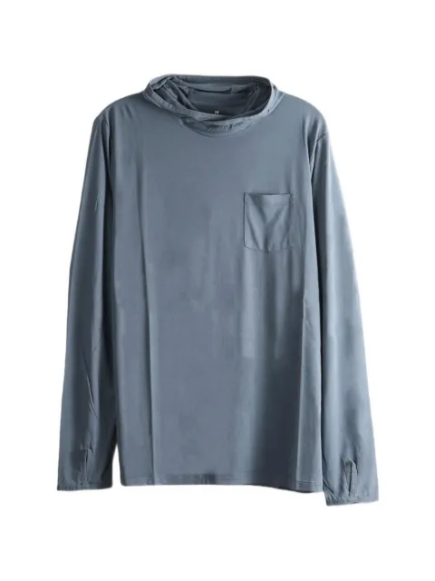 Free Fly pocket-detail long-sleeve hoodie Blue LWH