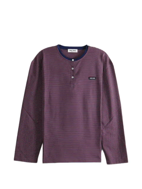 Miu Miu striped jersey T-shirt Red MJLA7214RT