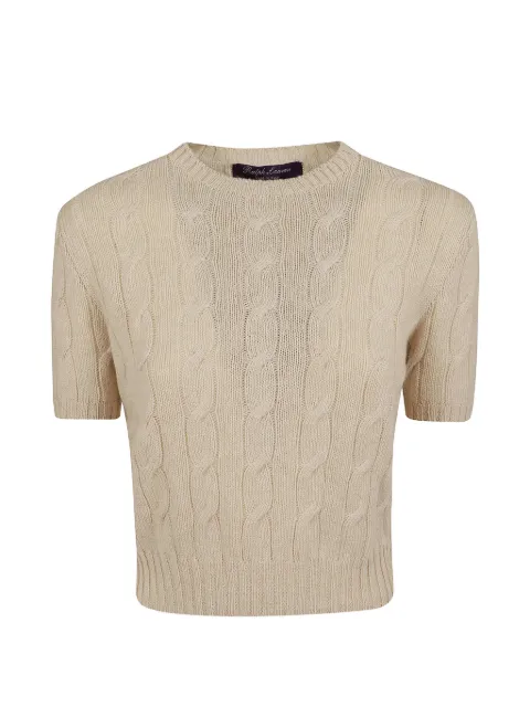 Polo Ralph Lauren cashmere cable-knit cropped jumper Neutrals 290P21570006