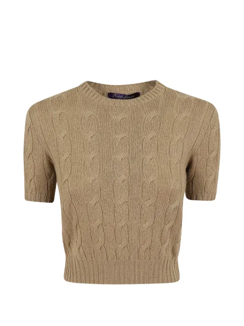 Polo Ralph Lauren cashmere cable-knit cropped jumper Neutrals 290P21570005