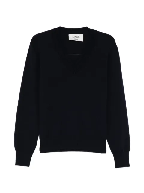 Róhe merino-wool V-neck sweater Blue 82023351