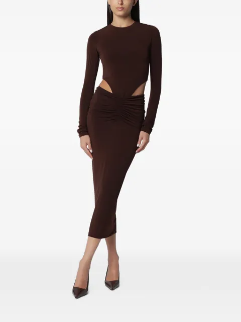 THE ANDAMANE Heloise cut-out midi dress Brown T200165ATJP199