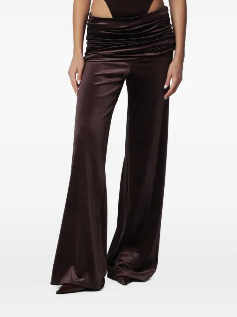 THE ANDAMANE Boney draped wide-leg trousers Brown T200490ATJP198