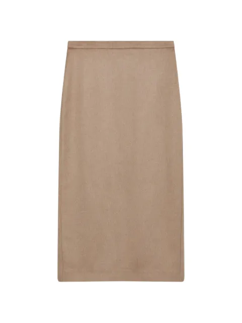 Max Mara high-waisted rear-slit midi skirt Neutrals MXMTENDAWO