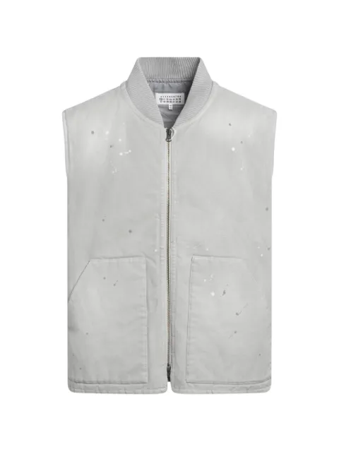 Maison Margiela paint-splatter gilet Grey S50FB0122M35926