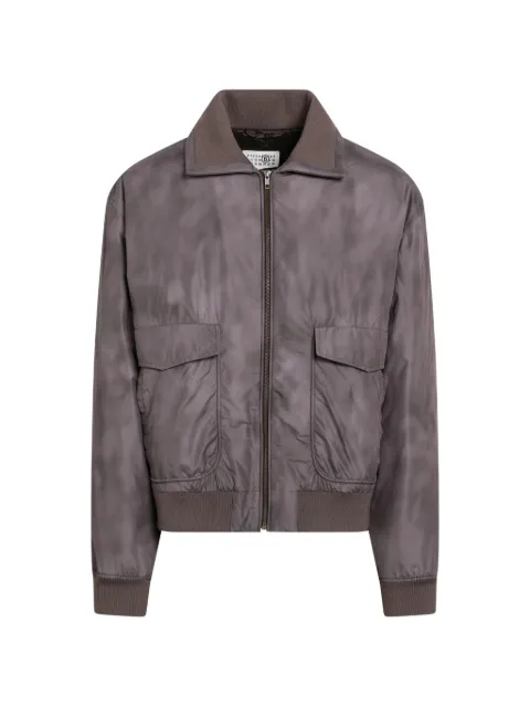 MM6 Maison Margiela zip-up ribbed-trim jacket Brown SH0AM0093M36008