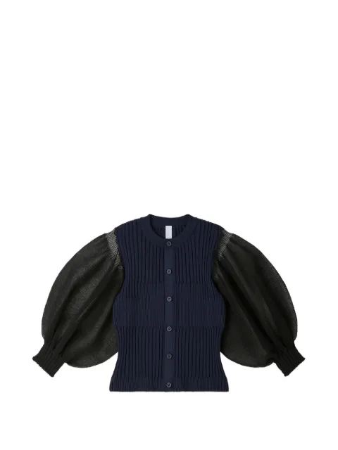 CFCL ribbed puff-sleeve cardigan Blue CF012KE073