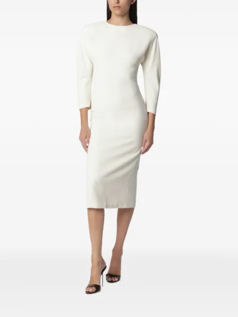 THE ANDAMANE Amanda rounded-shoulder midi dress White T200113ATNP263