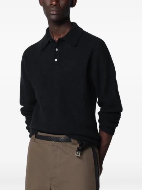 Roberto Collina long-sleeve polo shirt Black 263MYB32004WS
