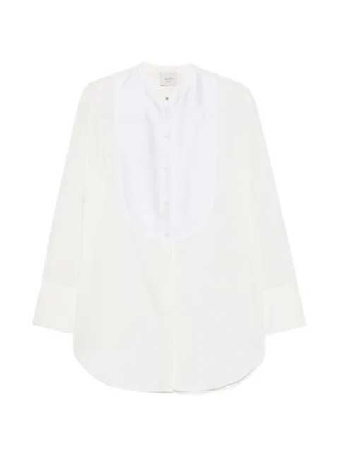 Alysi bib-panel band-collar shirt White 166252A6242